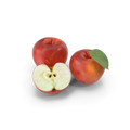 Fresh red and green crisp apples grouped together on a wooden surface