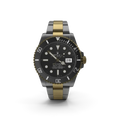 Rolex Submariner luxury dive watch with black dial and Oystersteel bracelet on white background