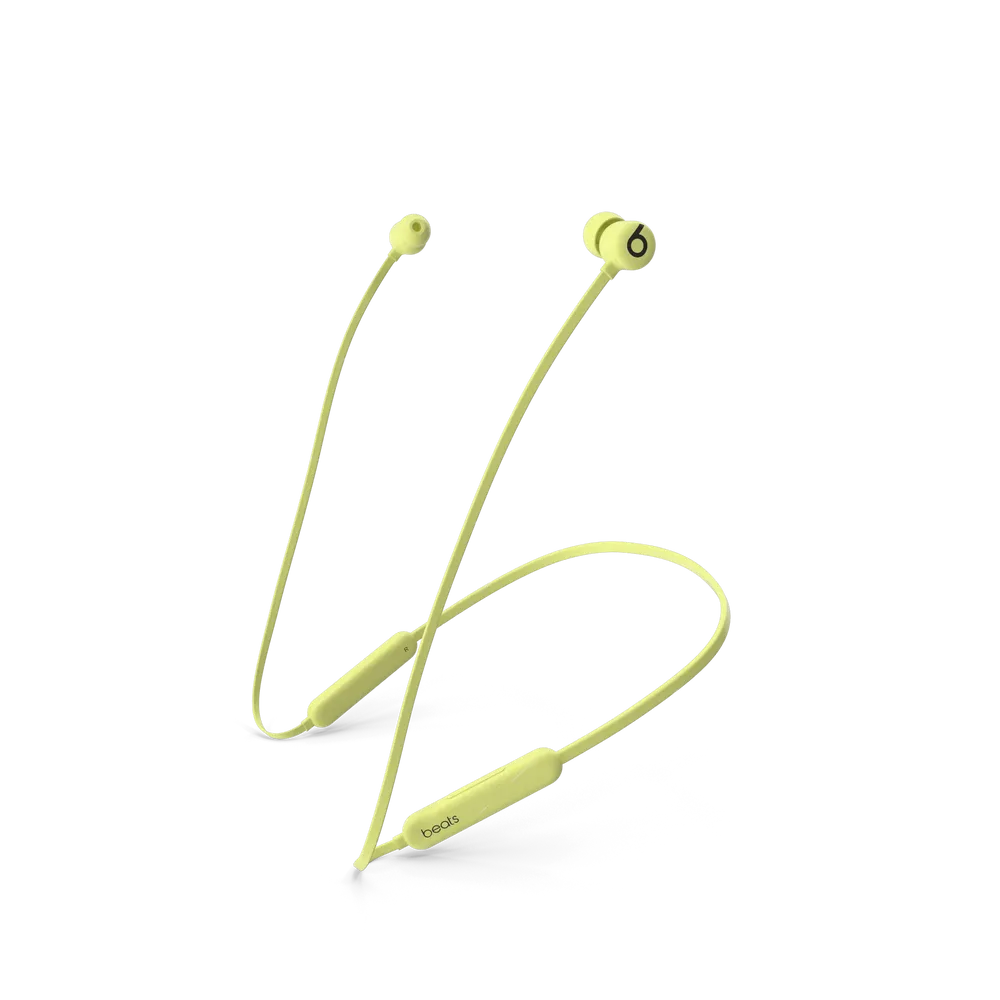Beats Flex Wireless Earphones with magnetic earbuds and Flex-Form cable in black on a clean white background