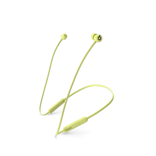 Beats Flex Wireless Earphones with magnetic earbuds and Flex-Form cable in black on a clean white background
