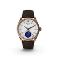 Rolex Cellini Moonphase in 18 ct white gold with lacquer dial and moon phase complication on a dark luxury background