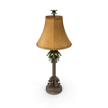 Modern table lamp with a clean design placed on a wooden side table in a cozy living room setting