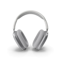 Apple AirPods Max Silver over-ear headphones with aluminum ear cups and mesh headband on white background