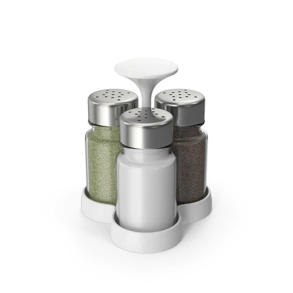 Stylish kitchen spice rack organizer filled with spice jars neatly arranged on a countertop