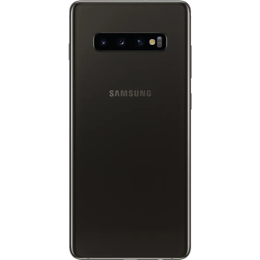 Samsung Galaxy S10 smartphone with edge-to-edge Dynamic AMOLED display shown from the front and back