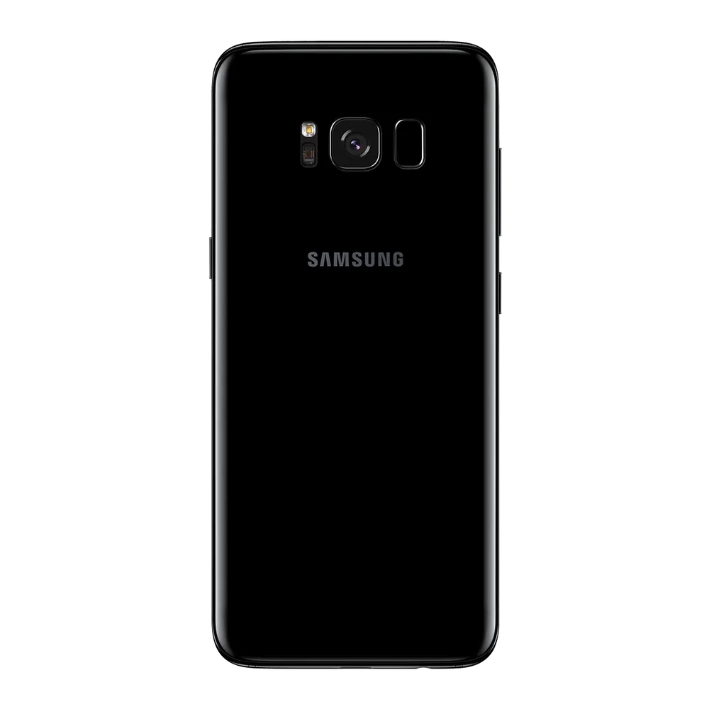 Samsung Galaxy S8 smartphone showing edge-to-edge Infinity Display with vibrant screen and slim bezel-free design