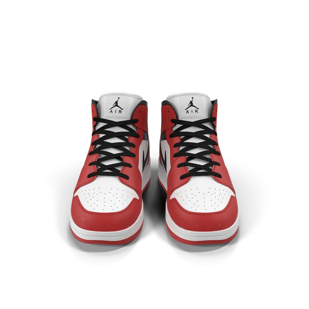 Nike Air Jordan 1 High OG Red and Black leather sneaker side profile view