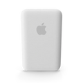 Apple MagSafe Battery Pack magnetically attached to the back of a white iPhone on a clean white background