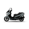 Fuel-efficient scooter motorcycle with step-through frame design ideal for urban commuting