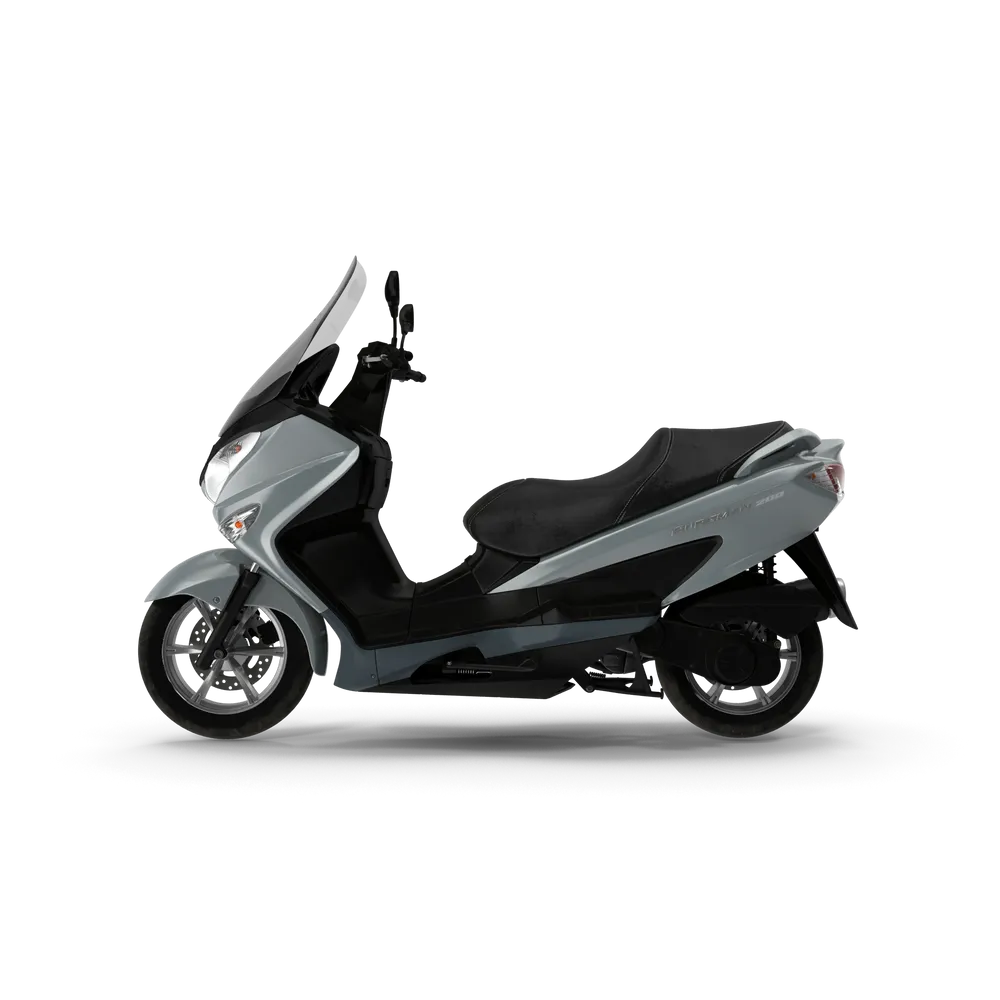 Fuel-efficient scooter motorcycle with step-through frame design ideal for urban commuting