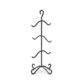Mug tree stand on a kitchen countertop holding multiple ceramic mugs in an organized display