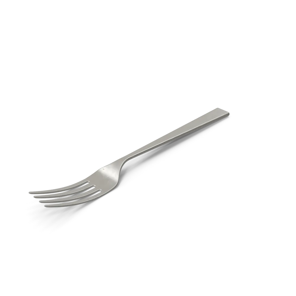 Classic stainless steel dining fork on a clean white background, ergonomic and durable everyday utensil