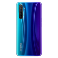 Realme XT smartphone showing front AMOLED display and quad-camera setup on rear panel