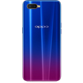 Oppo K1 smartphone with sleek gradient design displayed from front and back angles