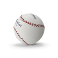 Premium white leather baseball ball with red stitching on a clean background