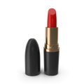 Classic red lipstick bullet with creamy pigmented formula standing upright against a neutral background