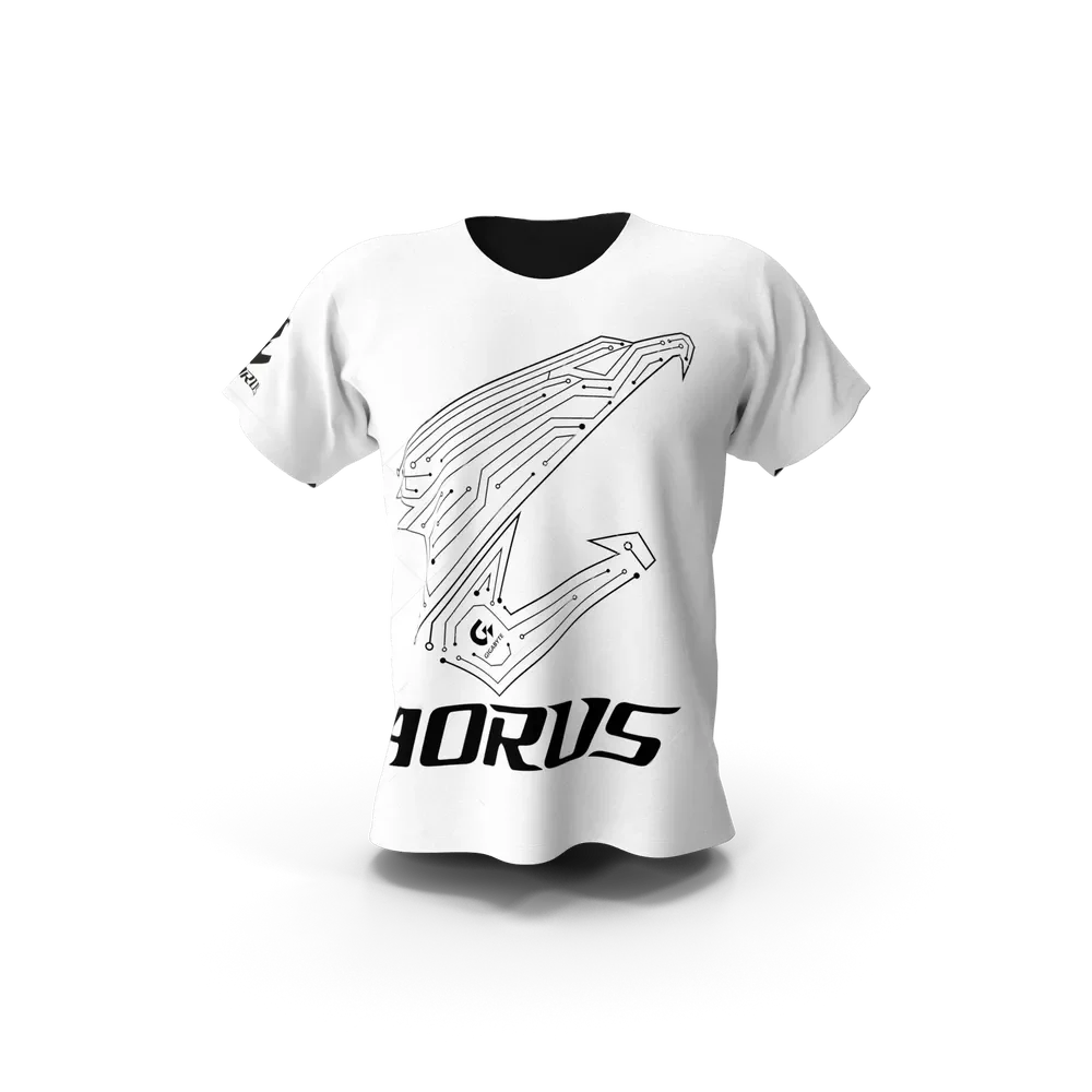 Gigabyte Aorus men t-shirt with bold Aorus logo printed on the front chest area