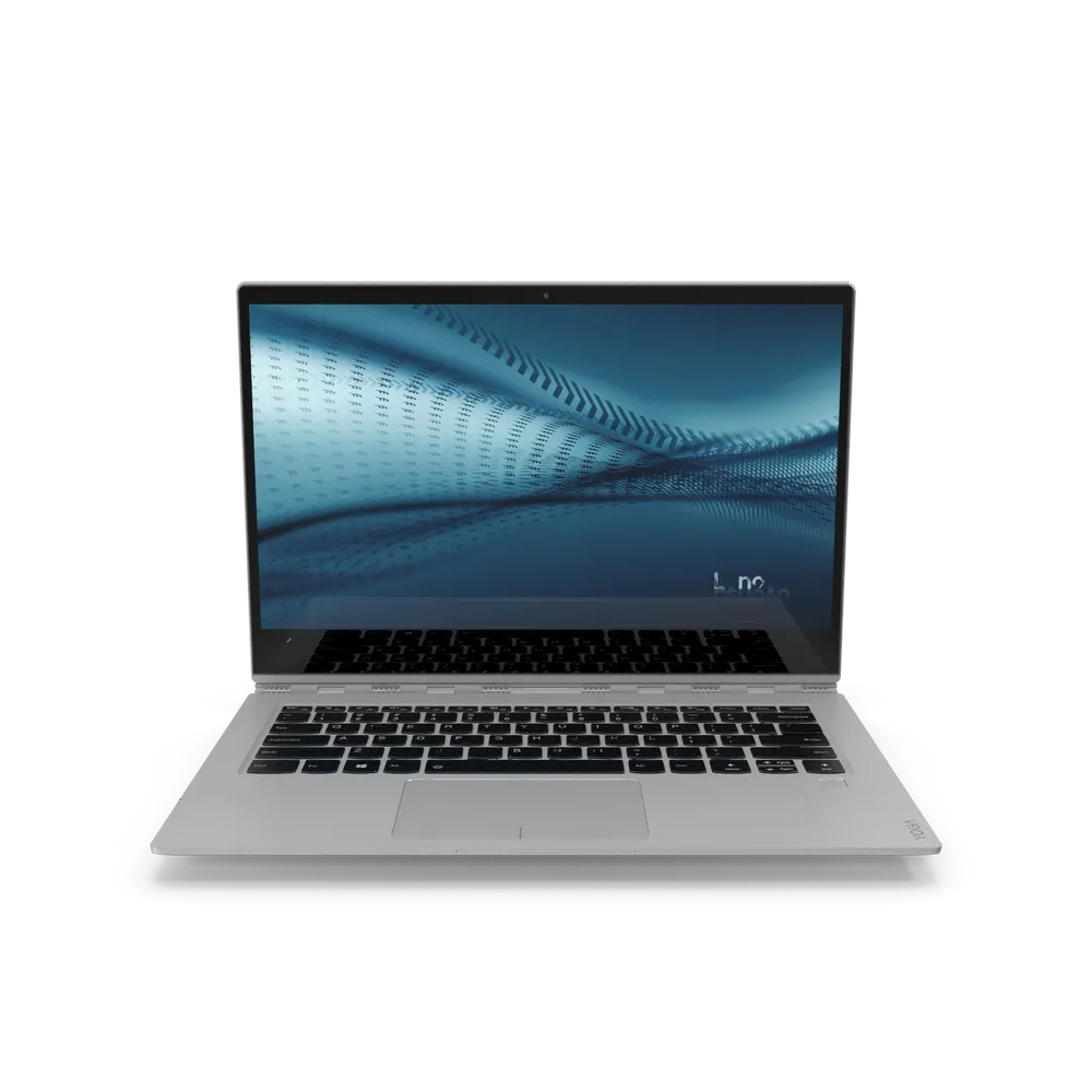 Lenovo Yoga 920 2-in-1 convertible laptop open in laptop mode showing thin silver aluminum chassis and edge-to-edge display