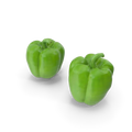 Fresh whole green bell pepper with smooth vibrant skin on a clean white background