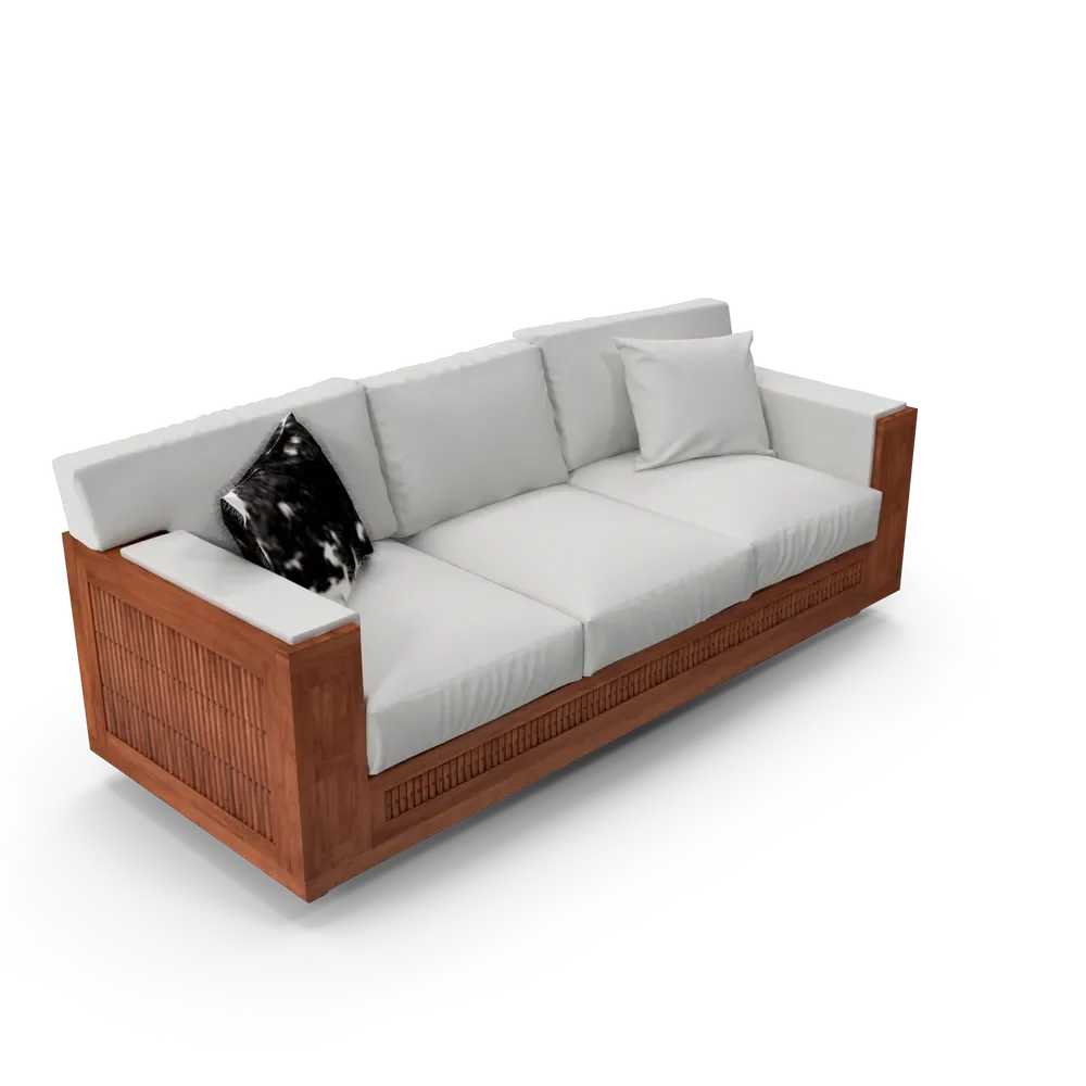 Close-up of Annibale Colombo sofa showing exquisite fabric detail and refined cushioning