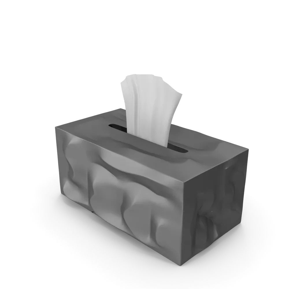Close-up of a soft tissue paper box showing smooth white tissues ready for use