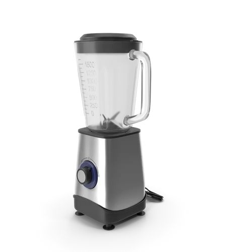 Boxed Blender filled with fresh fruit and ice for a smoothie