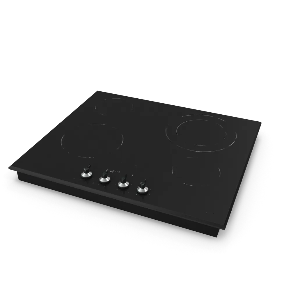 Compact electric cooktop showing glowing heating element ready for cooking
