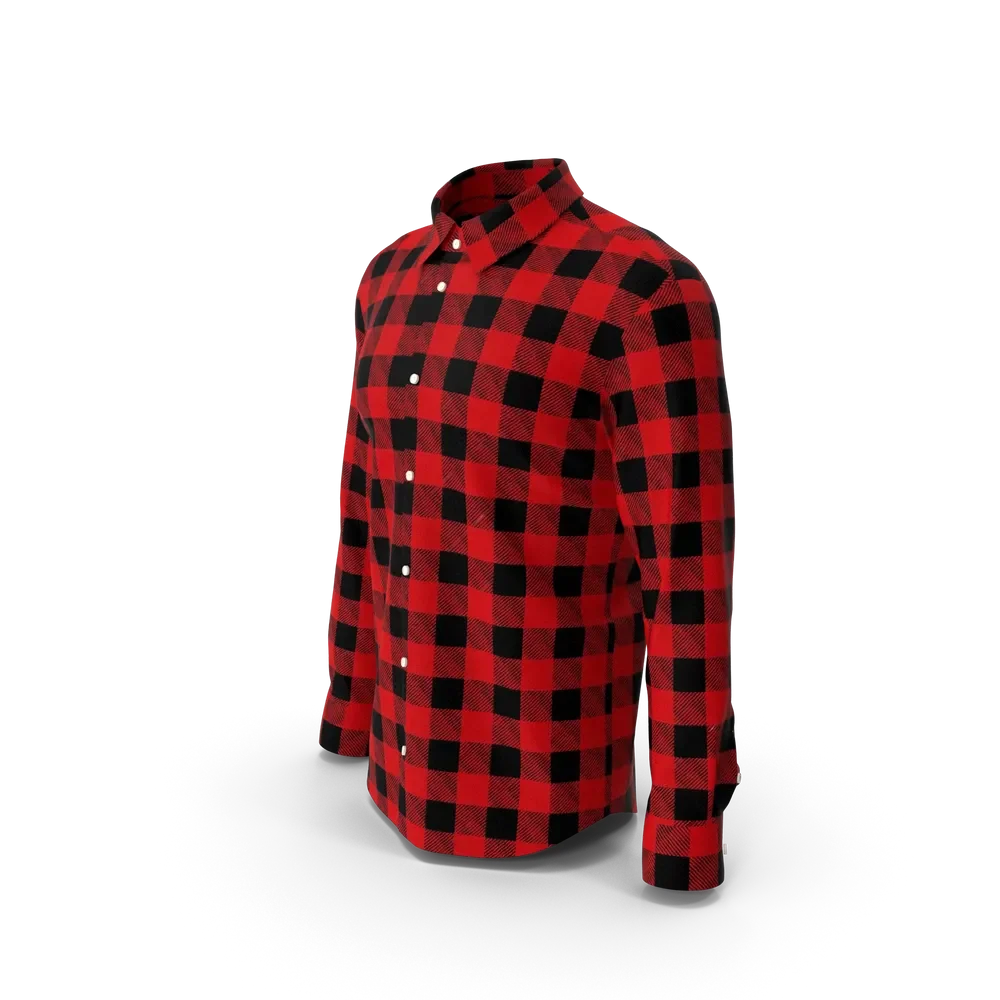 Man wearing a casual plaid button-up shirt with jeans in an outdoor setting