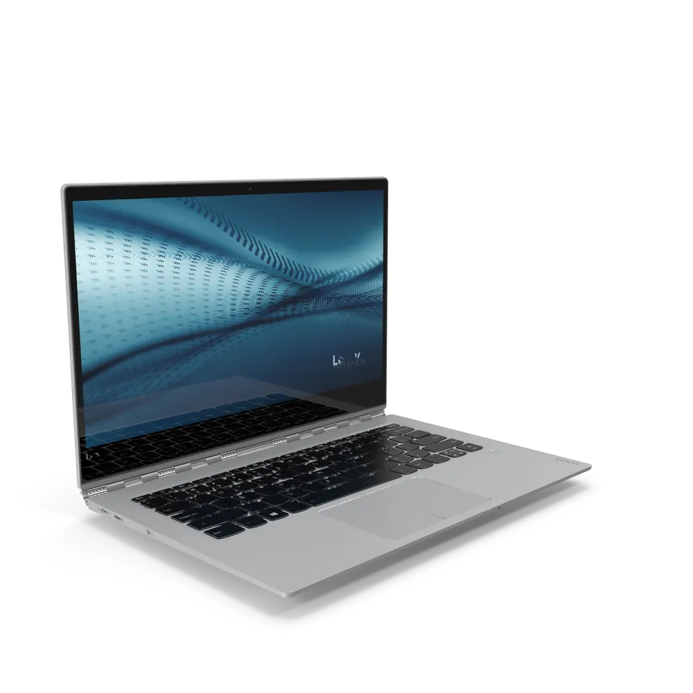 Lenovo Yoga 920 folded into tablet mode with touchscreen display visible, showcasing 360-degree flexible hinge design