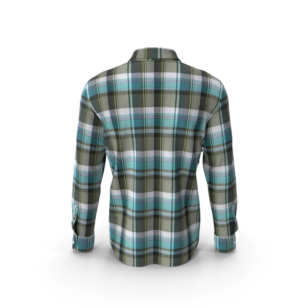 Close-up of a men's check shirt fabric showing detailed woven check pattern