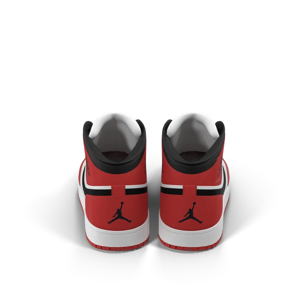 Nike Air Jordan 1 Red and Black high-top sneaker pair on clean white background
