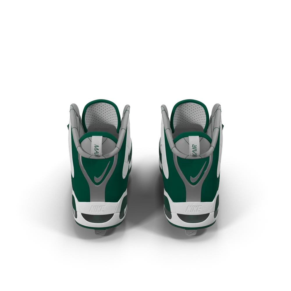Bottom sole of Nike Baseball Cleats displaying multi-directional traction cleat layout