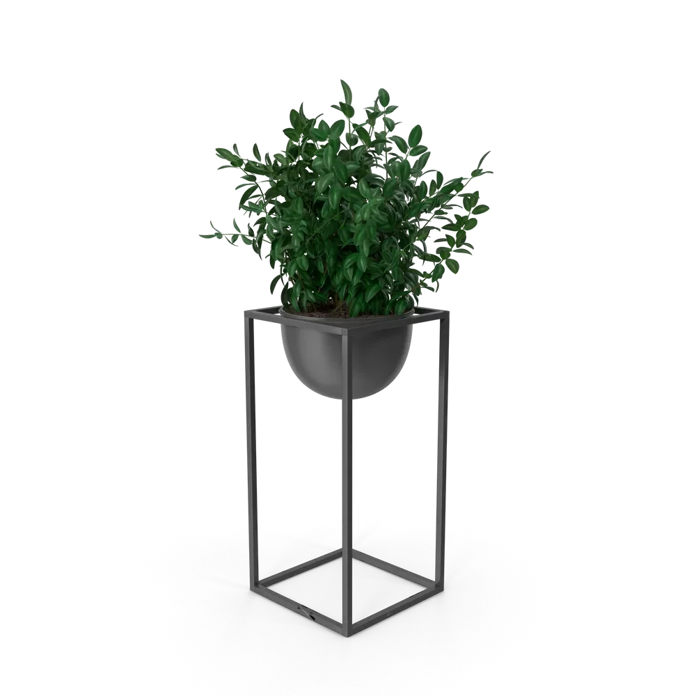 Stylish faux plant showpiece on a wooden shelf in a contemporary home setting