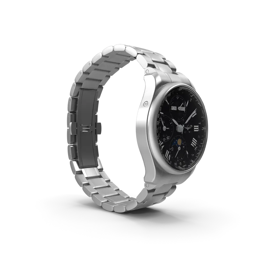 Longines Master Collection luxury Swiss watch displayed on dark wooden surface