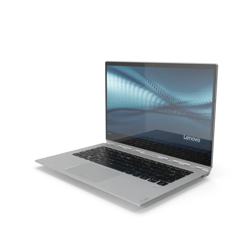 Lenovo Yoga 920 in tent mode on a desk displaying vibrant high-resolution screen ideal for presentations and media viewing