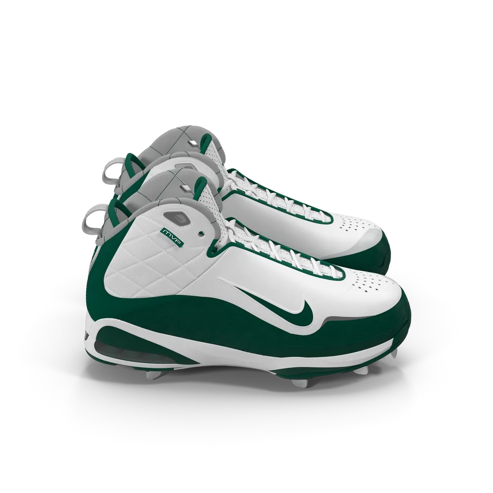 Nike Baseball Cleats worn by a player in batting stance on a grass outfield