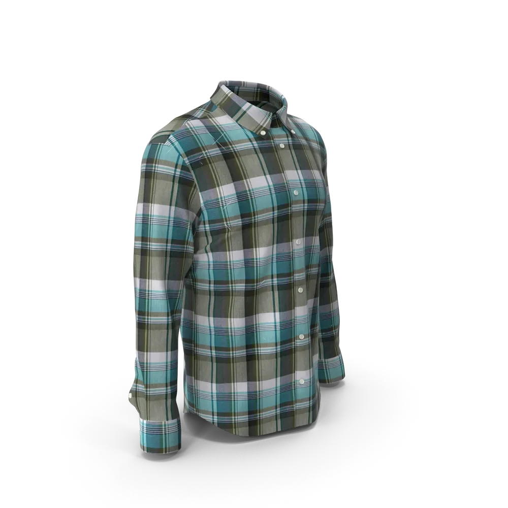 Front view of a men's smart casual check shirt on a clothing hanger